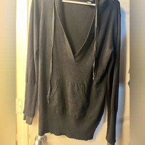 Black stretchy cardigan hoodie